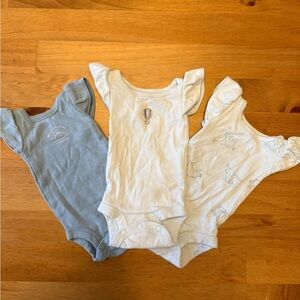 Set of Three Preemie Bodysuits
